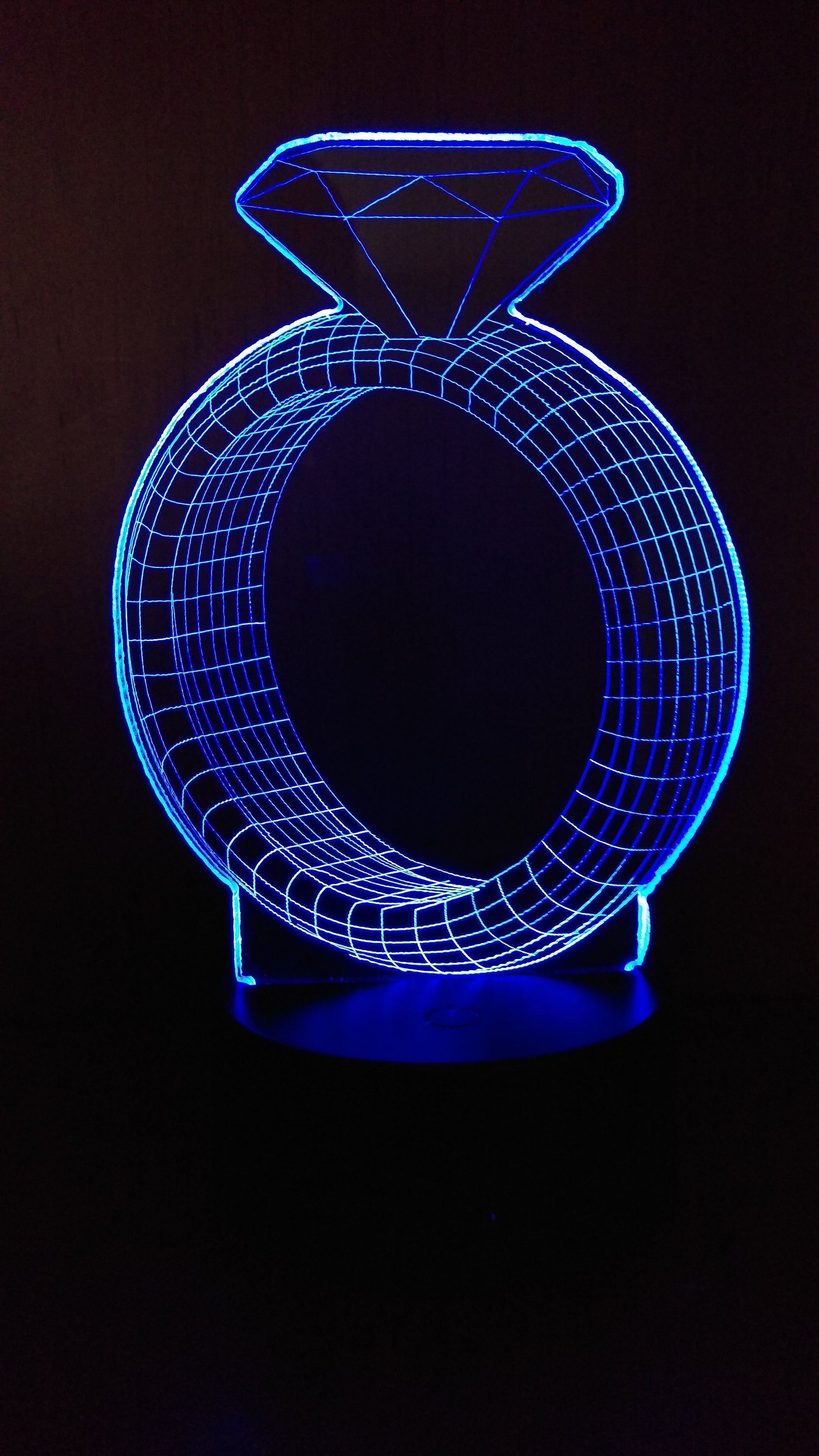 Awesome "Diamond Ring" LED lamp appears as 3D Object (2002) - FREE SHIPPING!