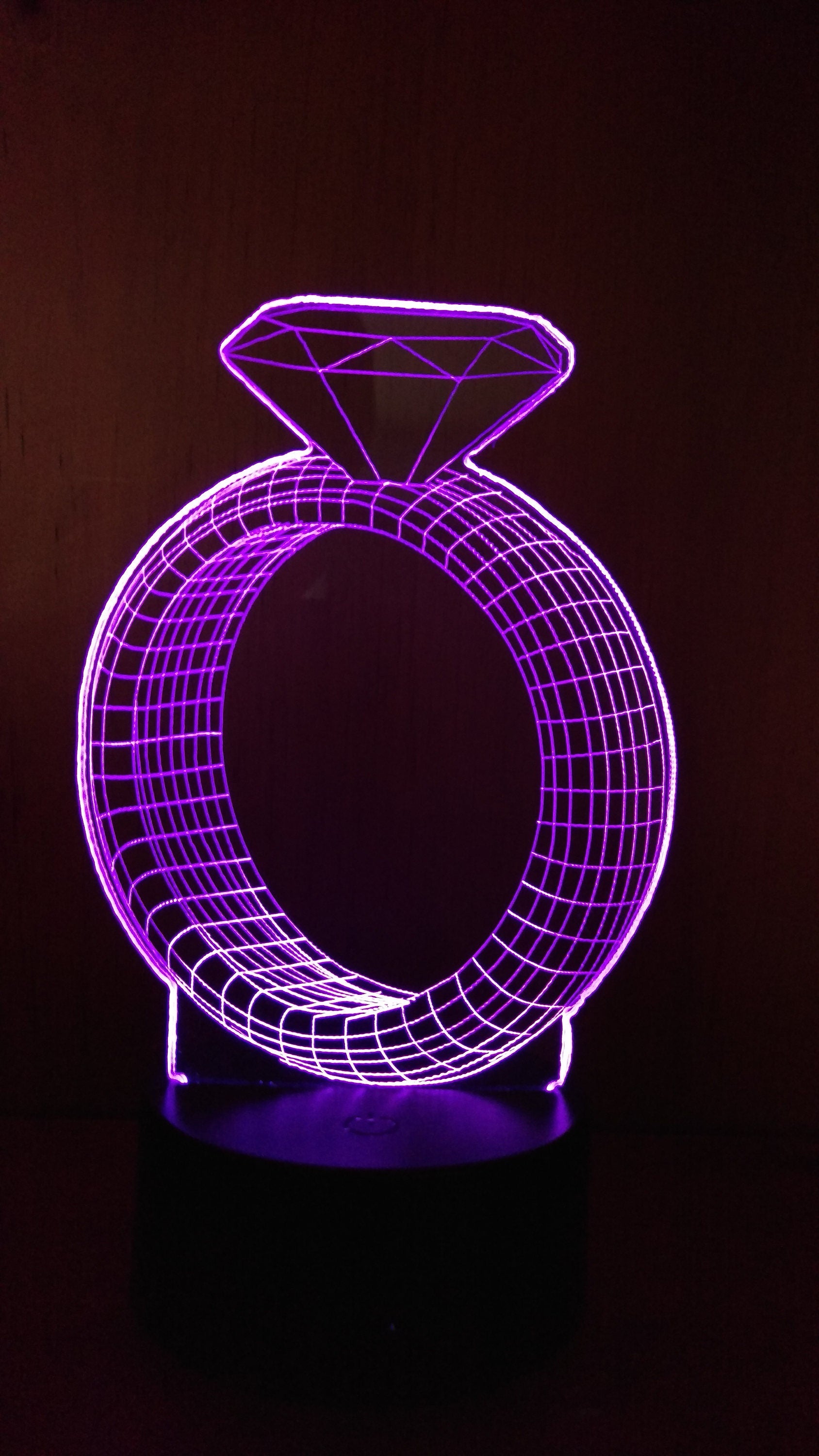 Awesome "Diamond Ring" LED lamp appears as 3D Object (2002) - FREE SHIPPING!