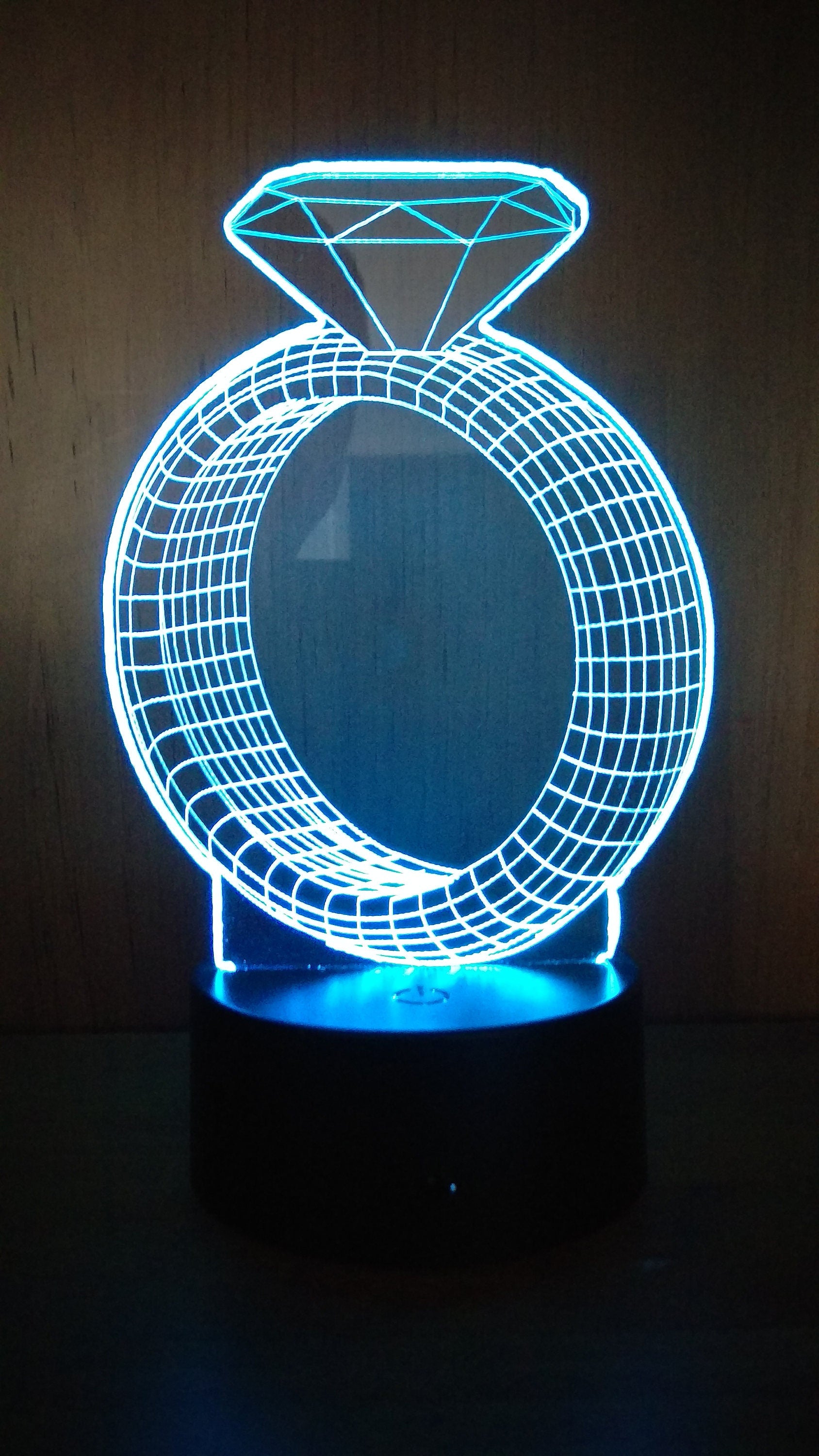 Awesome "Diamond Ring" LED lamp appears as 3D Object (2002) - FREE SHIPPING!