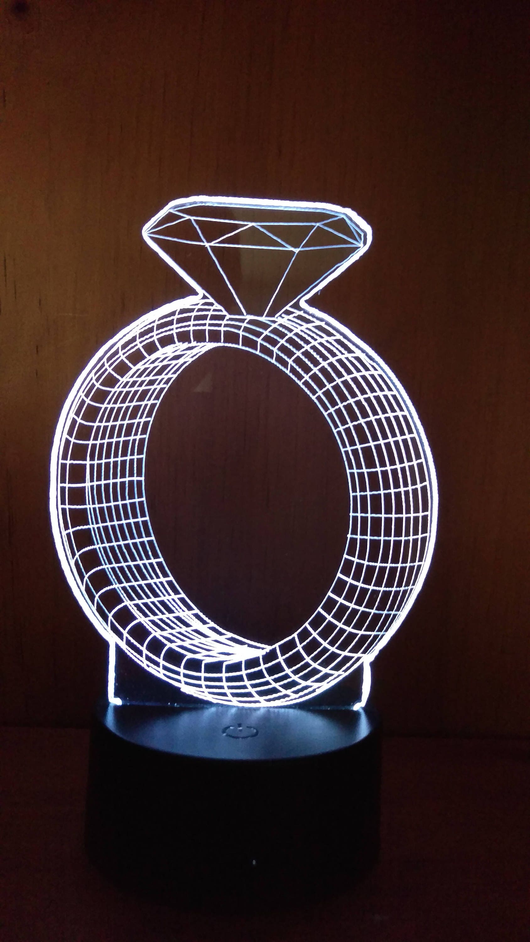 Awesome "Diamond Ring" LED lamp appears as 3D Object (2002) - FREE SHIPPING!