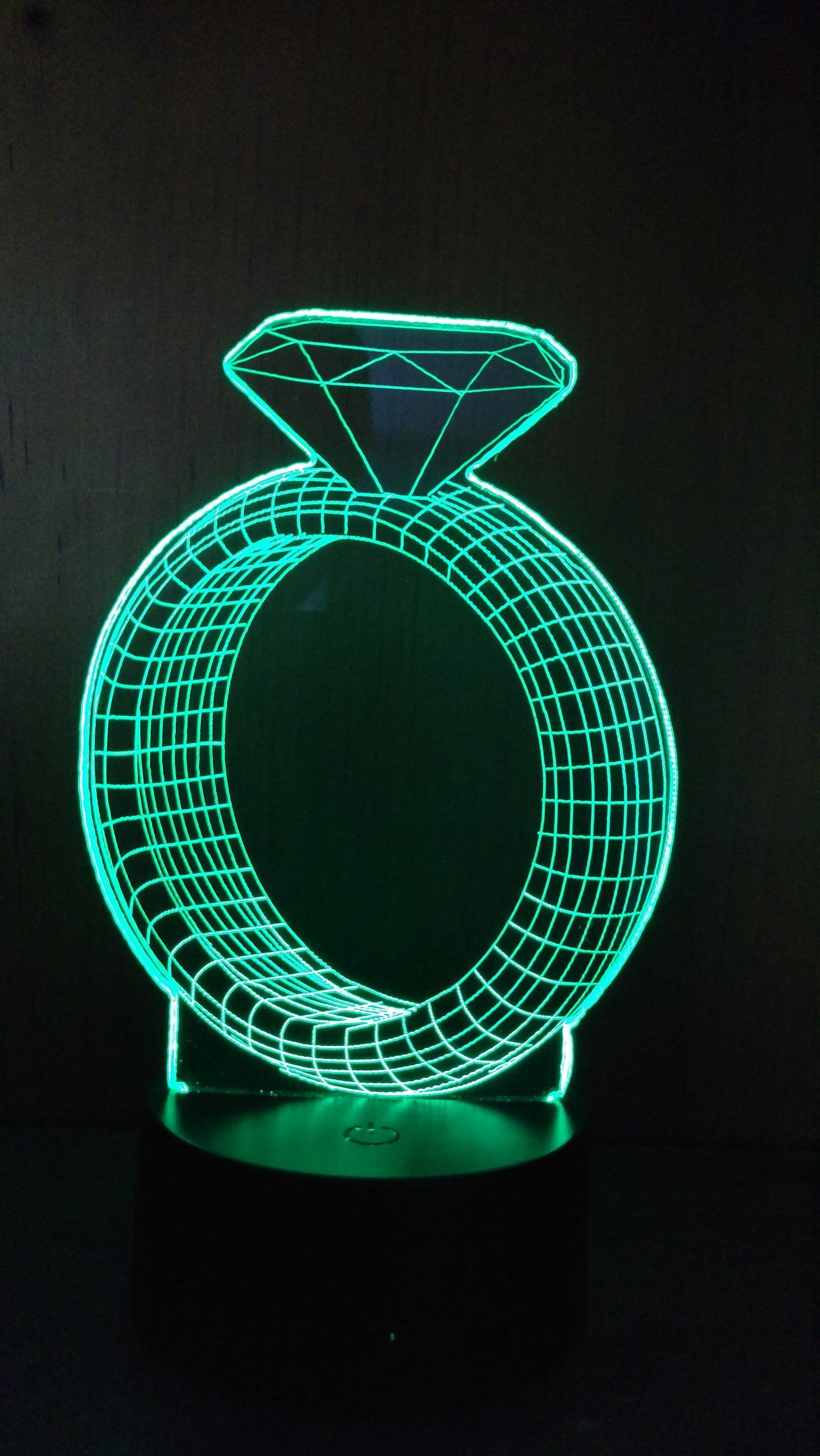 Awesome "Diamond Ring" LED lamp appears as 3D Object (2002) - FREE SHIPPING!