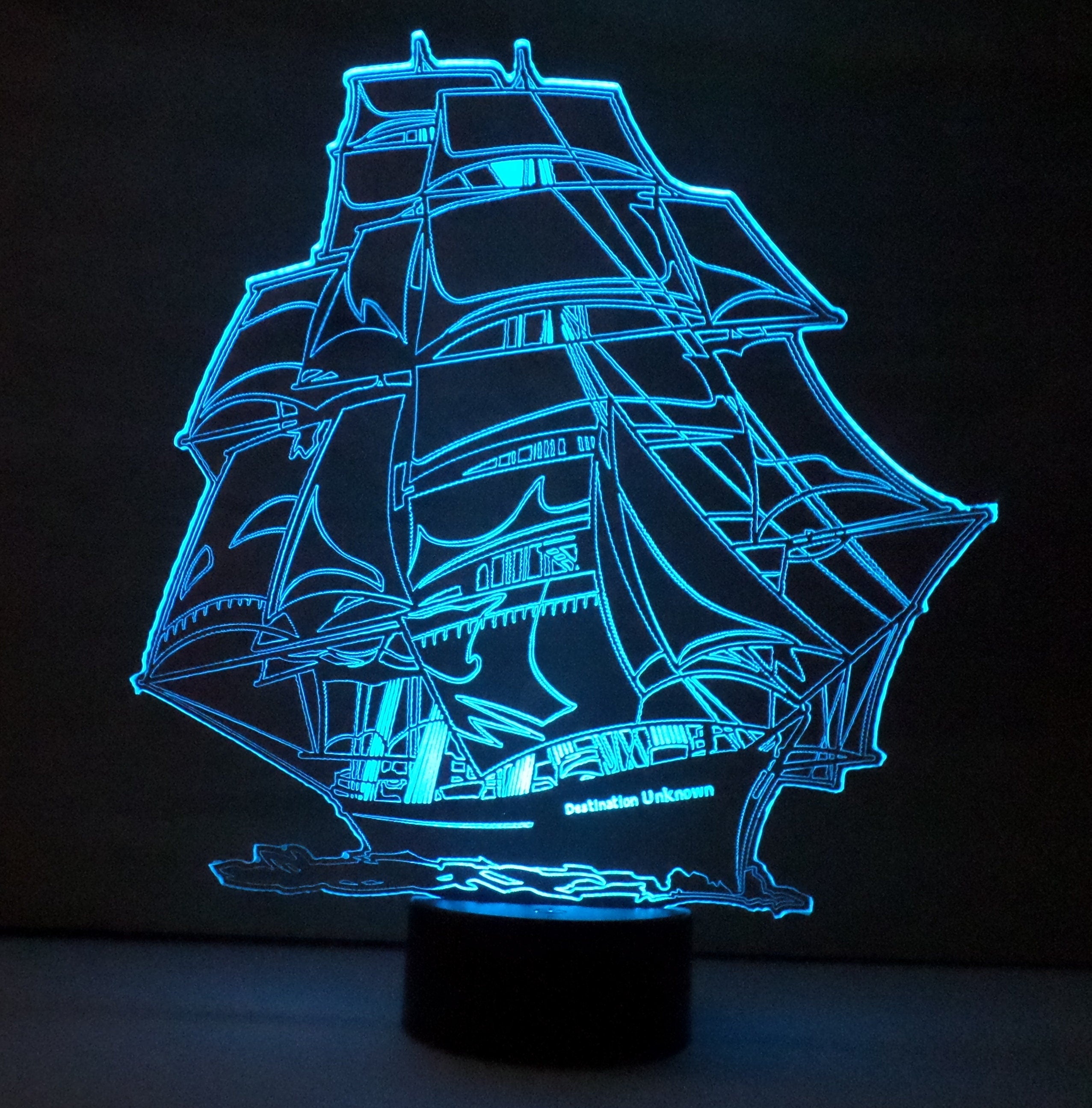 Awesome "Square Rigged Sailing Vessel" 3D LED lamp (1090) - FREE SHIPPING!