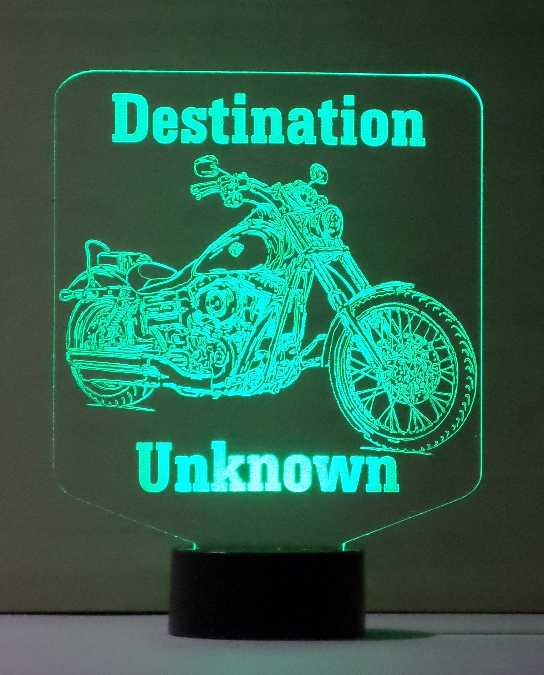 Awesome "Destination Unknown" Motorcycle 3D LED Lamp (1071) - FREE SHIPPING!