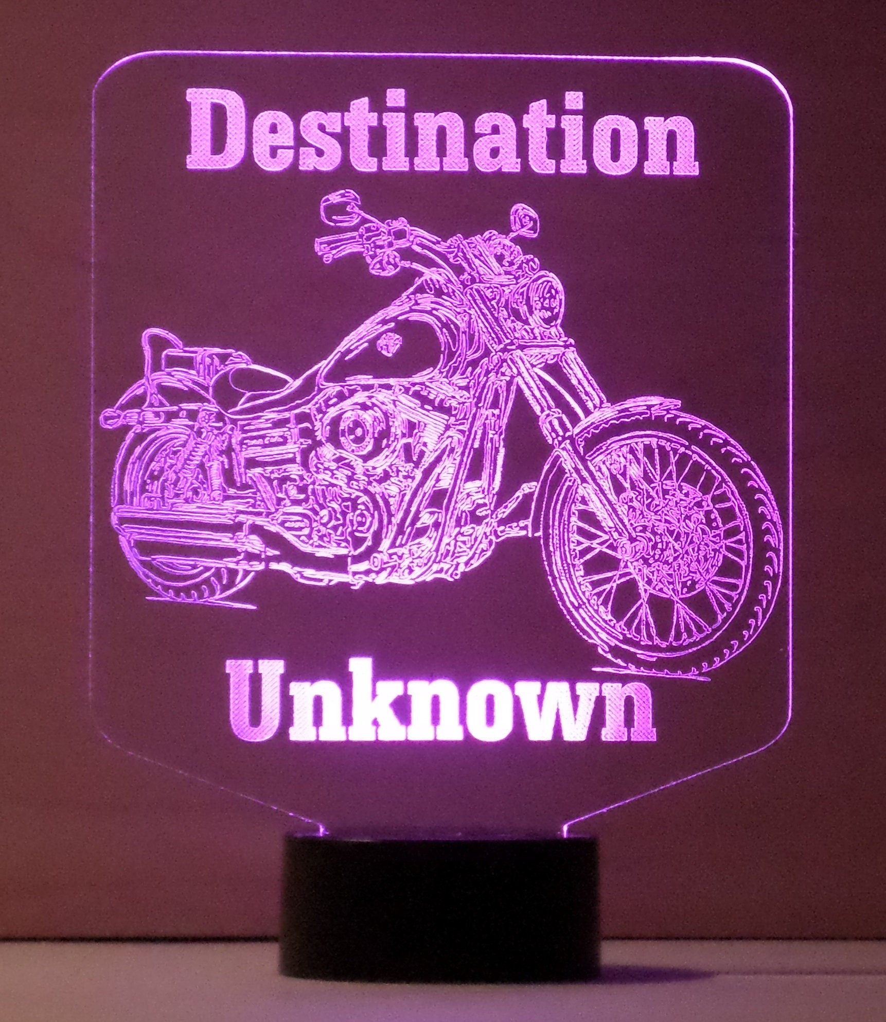 Awesome "Destination Unknown" Motorcycle 3D LED Lamp (1071) - FREE SHIPPING!