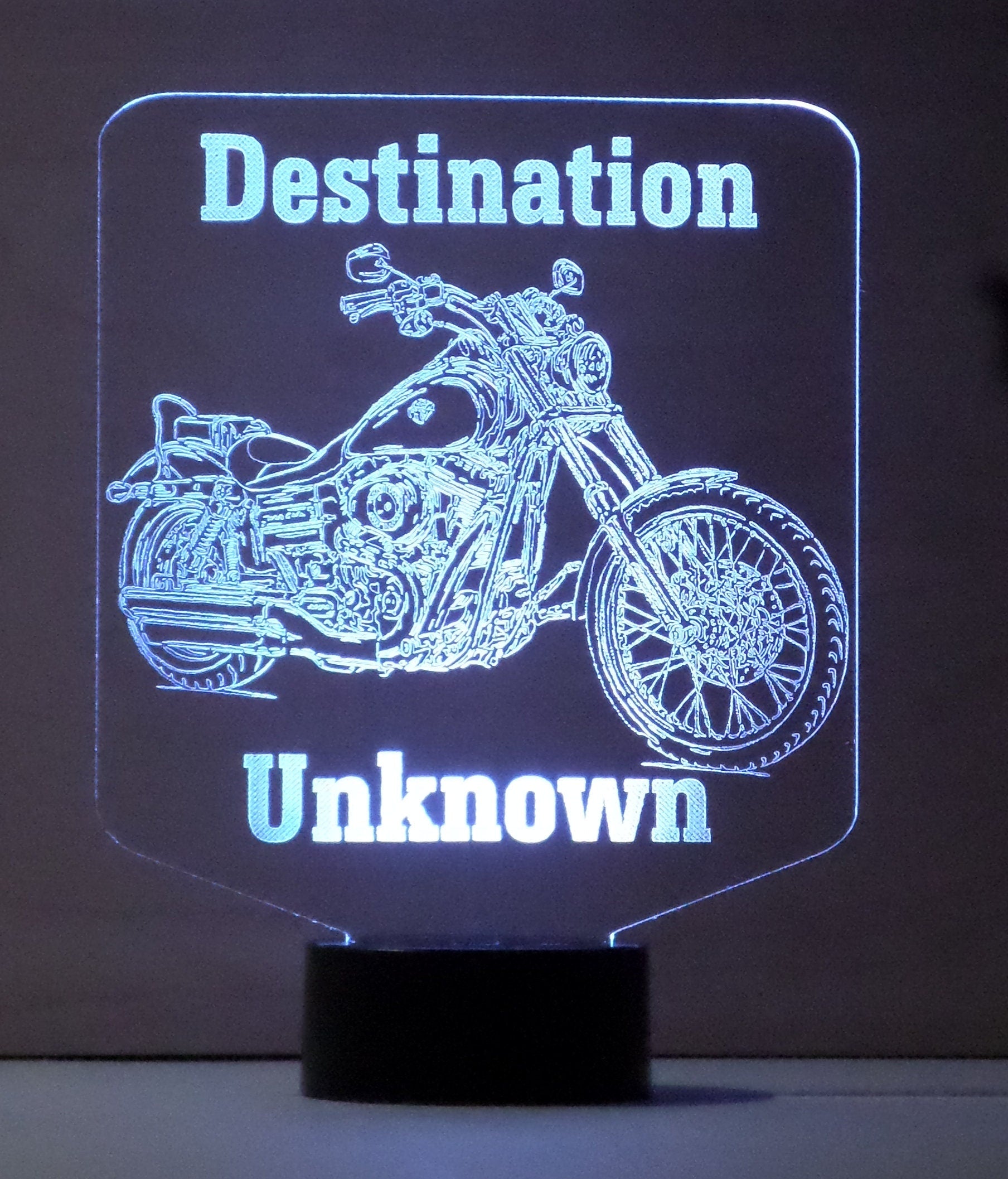 Awesome "Destination Unknown" Motorcycle 3D LED Lamp (1071) - FREE SHIPPING!