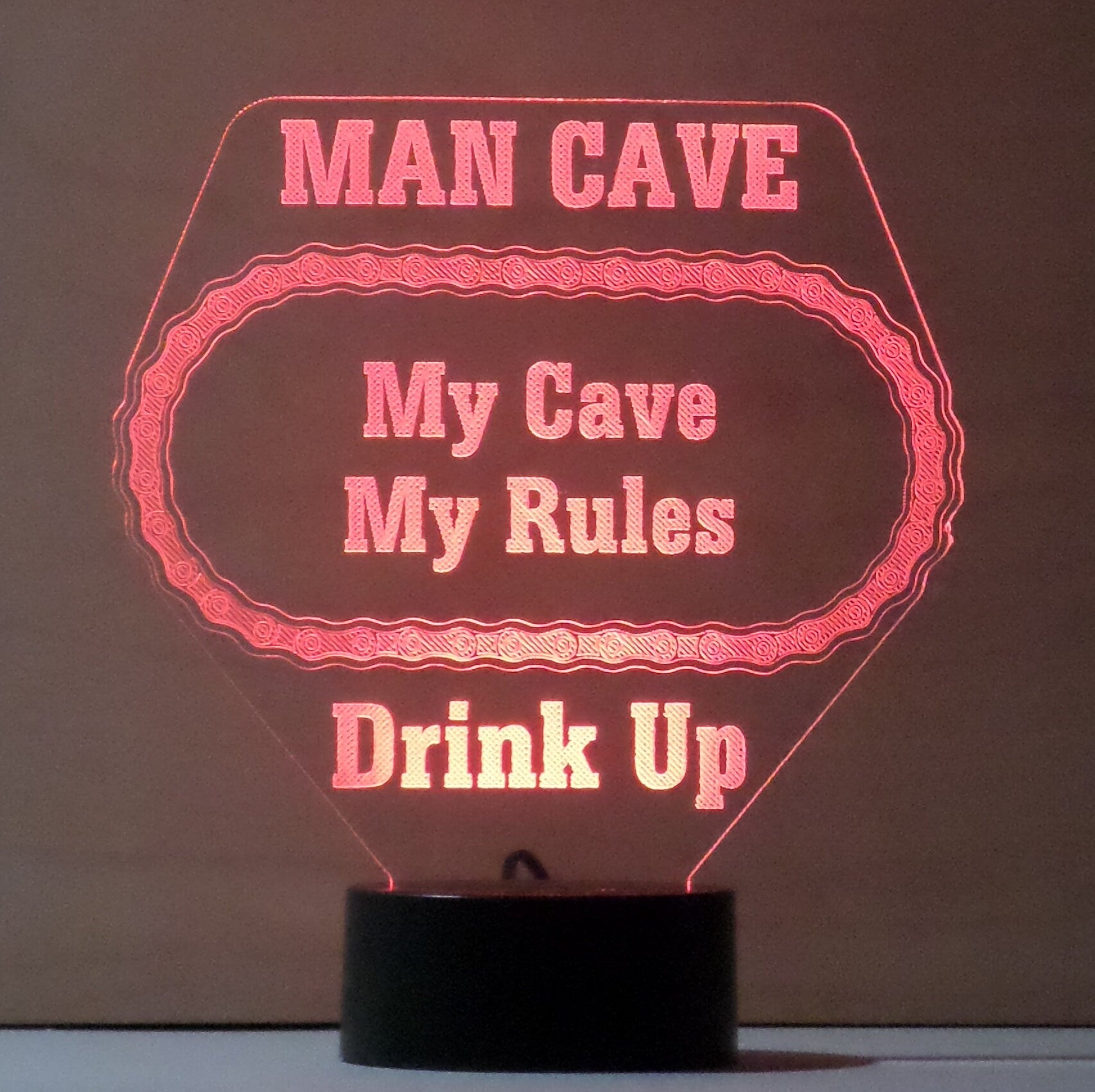 Awesome "MAN CAVE - Drink Up" 3D LED Lamp (1095) - Free Shipping!