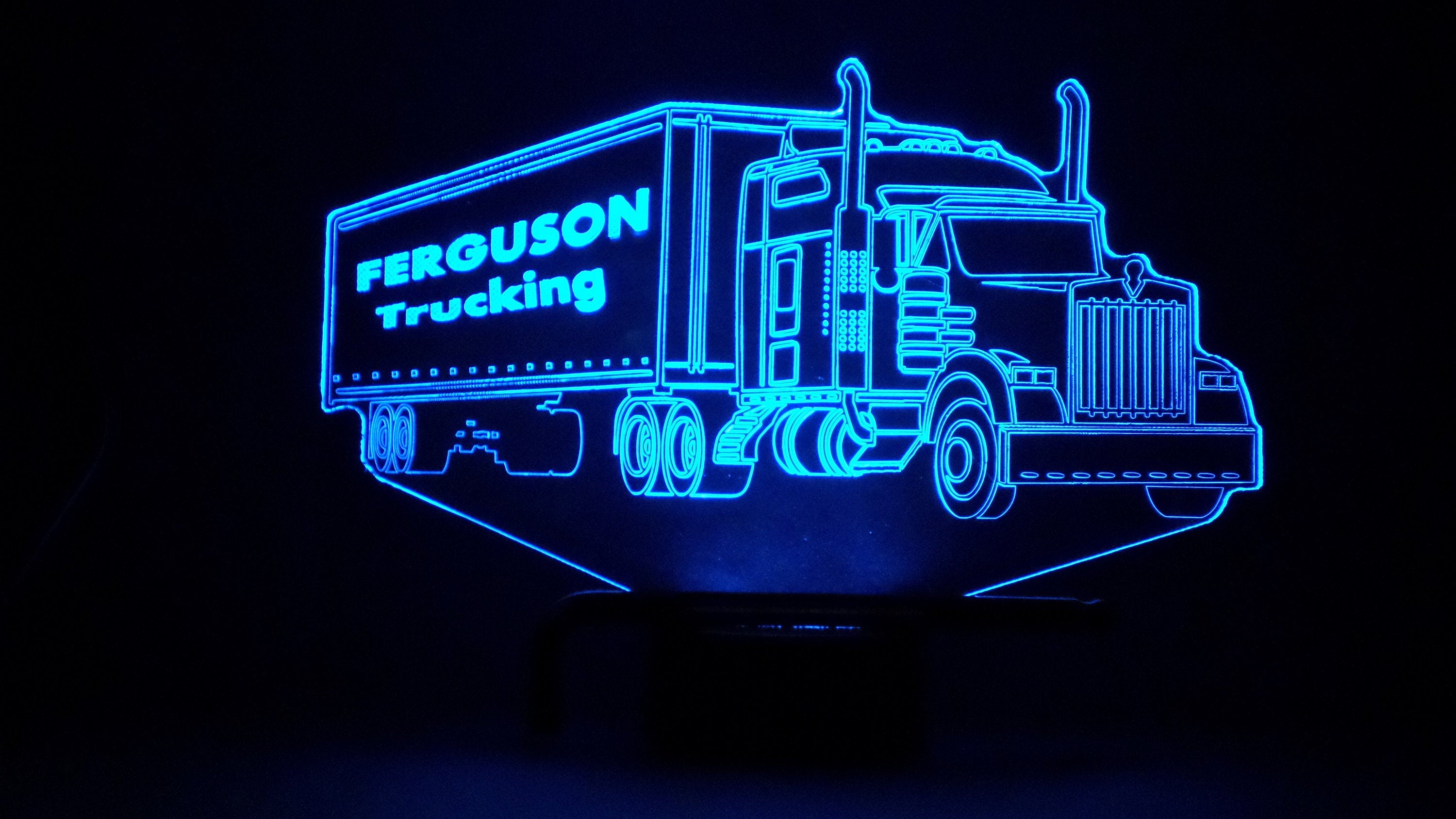 Awesome "18 Wheeler Semi" Customizable 3-D LED Lamp (1098) - FREE SHIPPING!