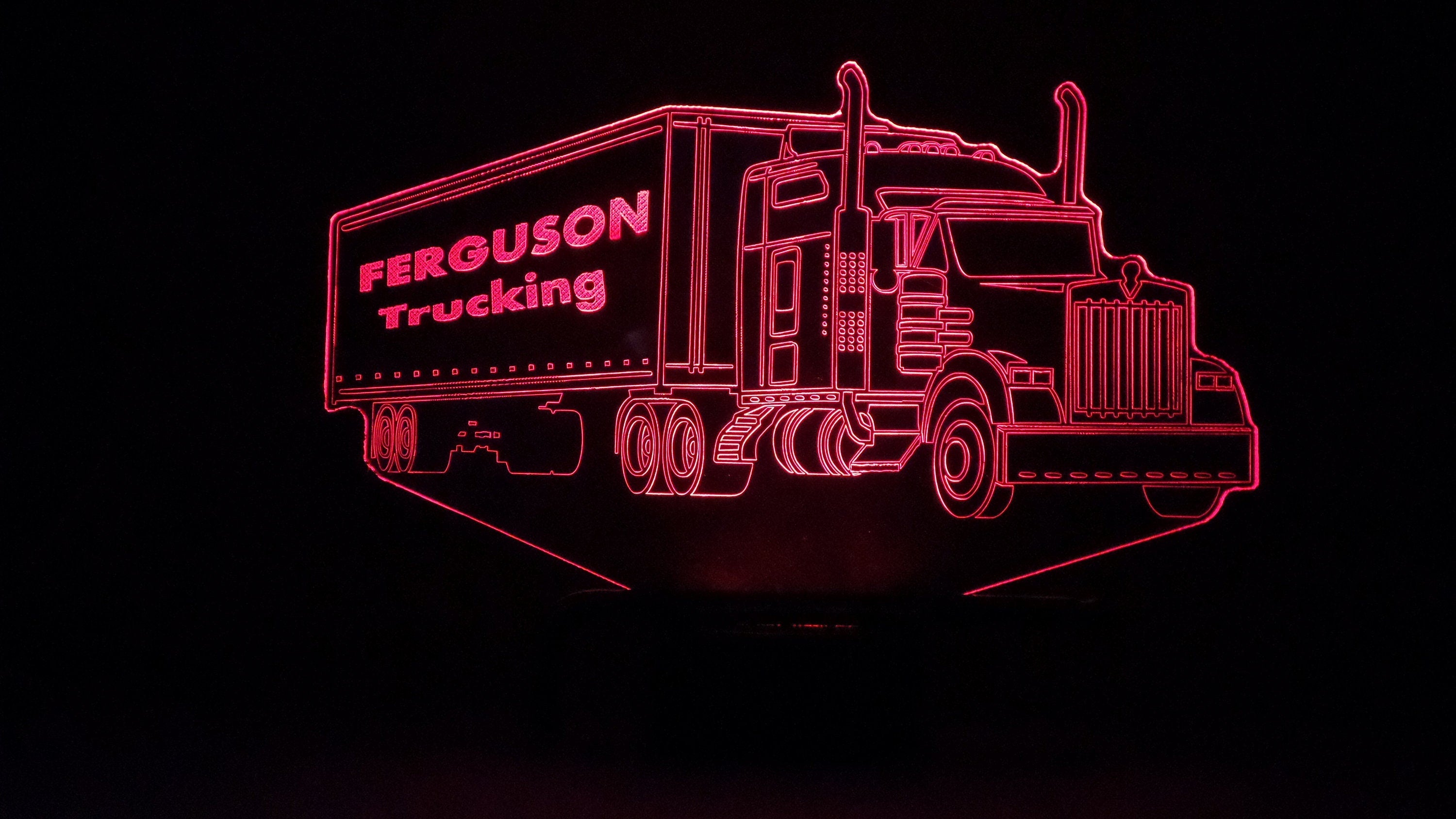 Awesome "18 Wheeler Semi" Customizable 3-D LED Lamp (1098) - FREE SHIPPING!