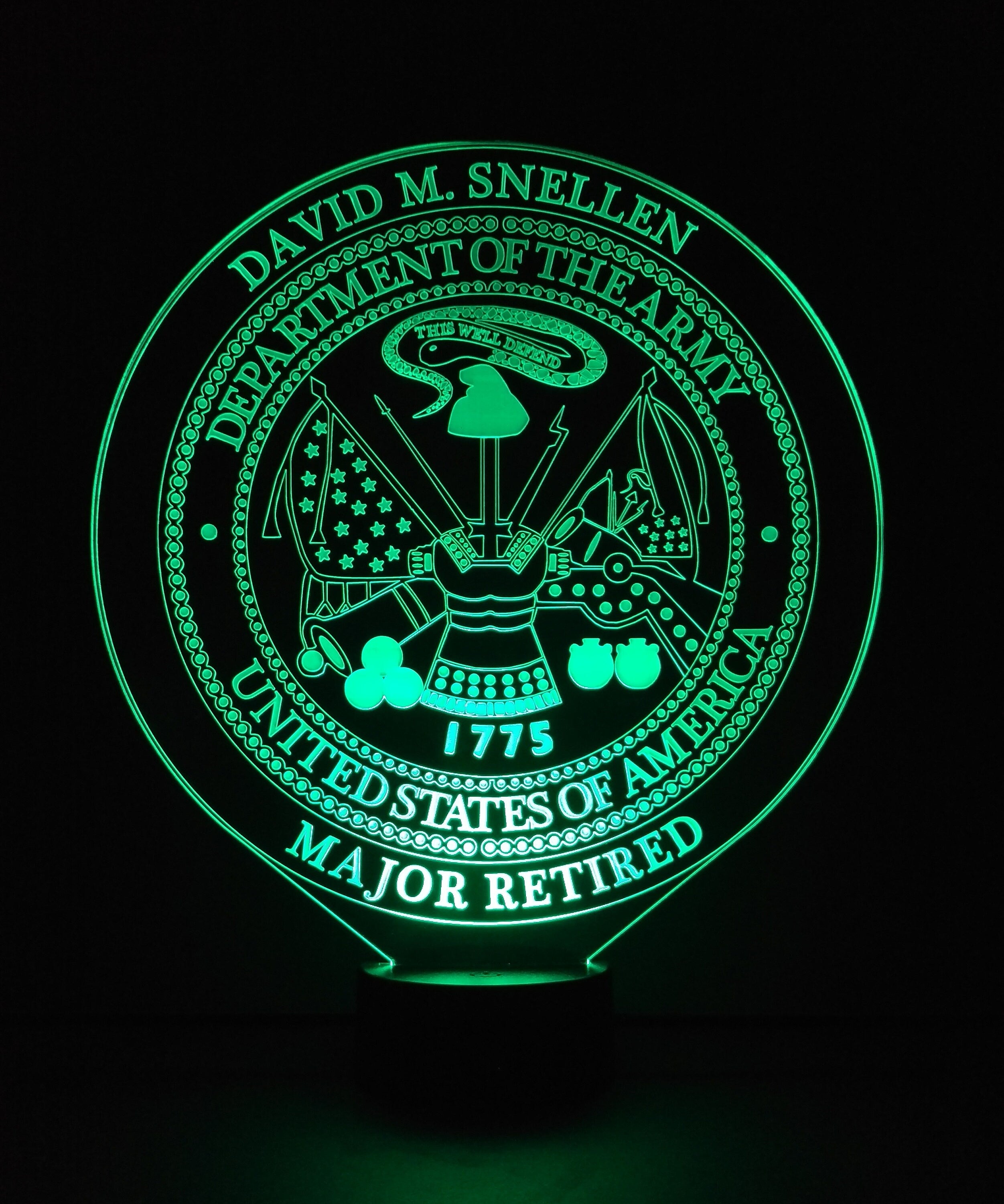 Personalized US Military Edge Lit Signs Desktop Displays (1064) - FREE SHIPPING