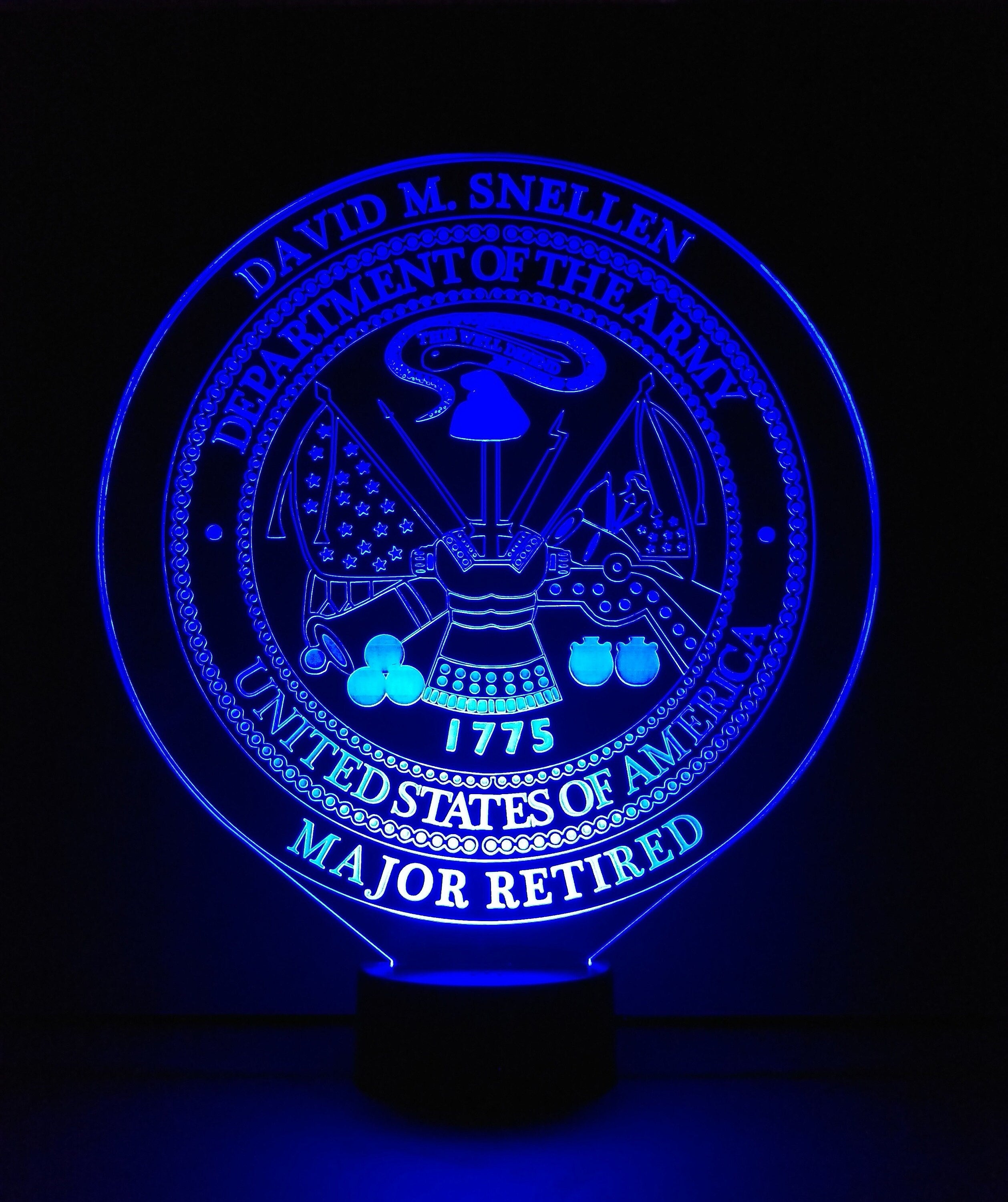 Personalized US Military Edge Lit Signs Desktop Displays (1064) - FREE SHIPPING