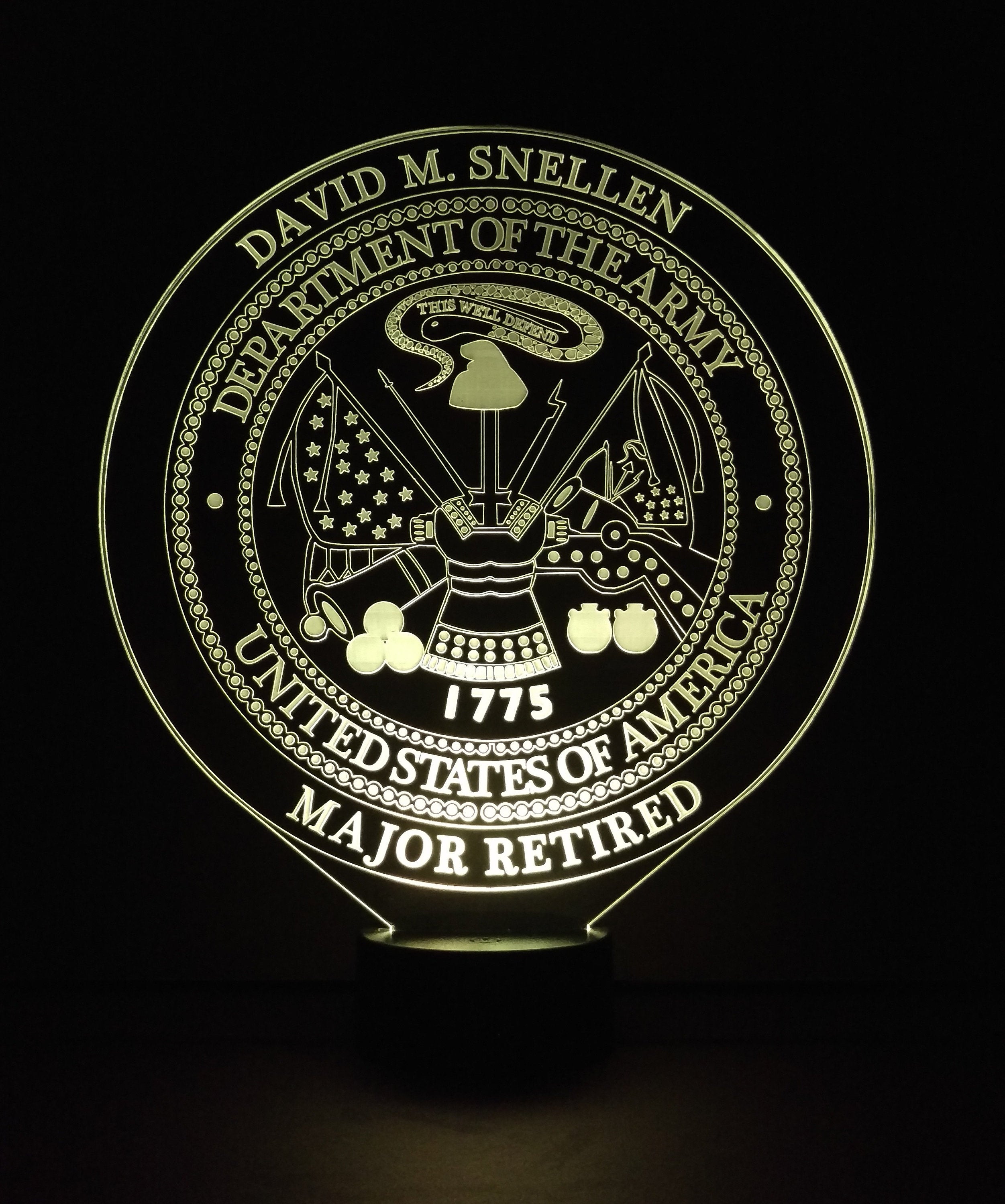 Personalized US Military Edge Lit Signs Desktop Displays (1064) - FREE SHIPPING