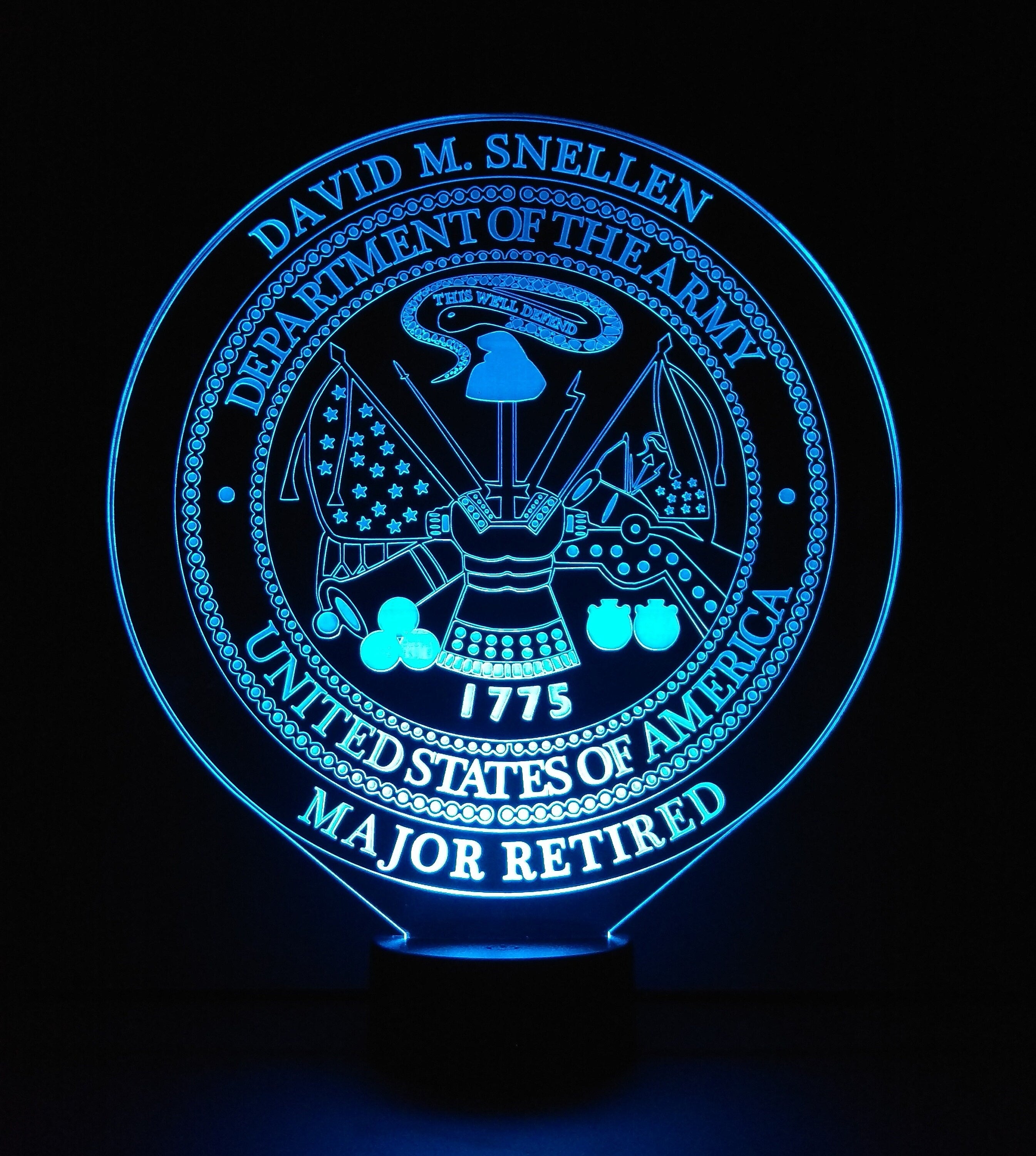 Personalized US Military Edge Lit Signs Desktop Displays (1064) - FREE SHIPPING