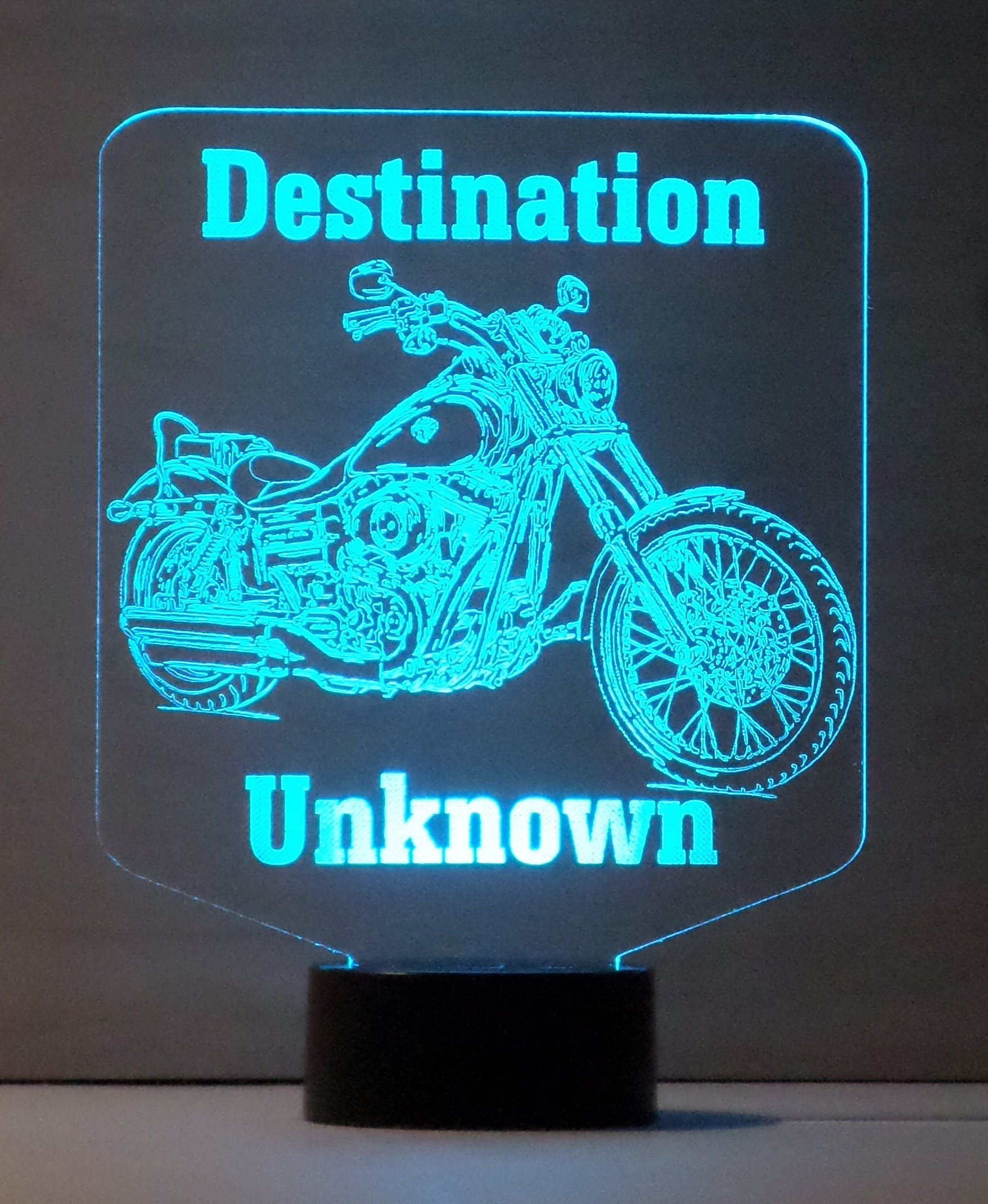 Awesome "Destination Unknown" Motorcycle 3D LED Lamp (1071) - FREE SHIPPING!