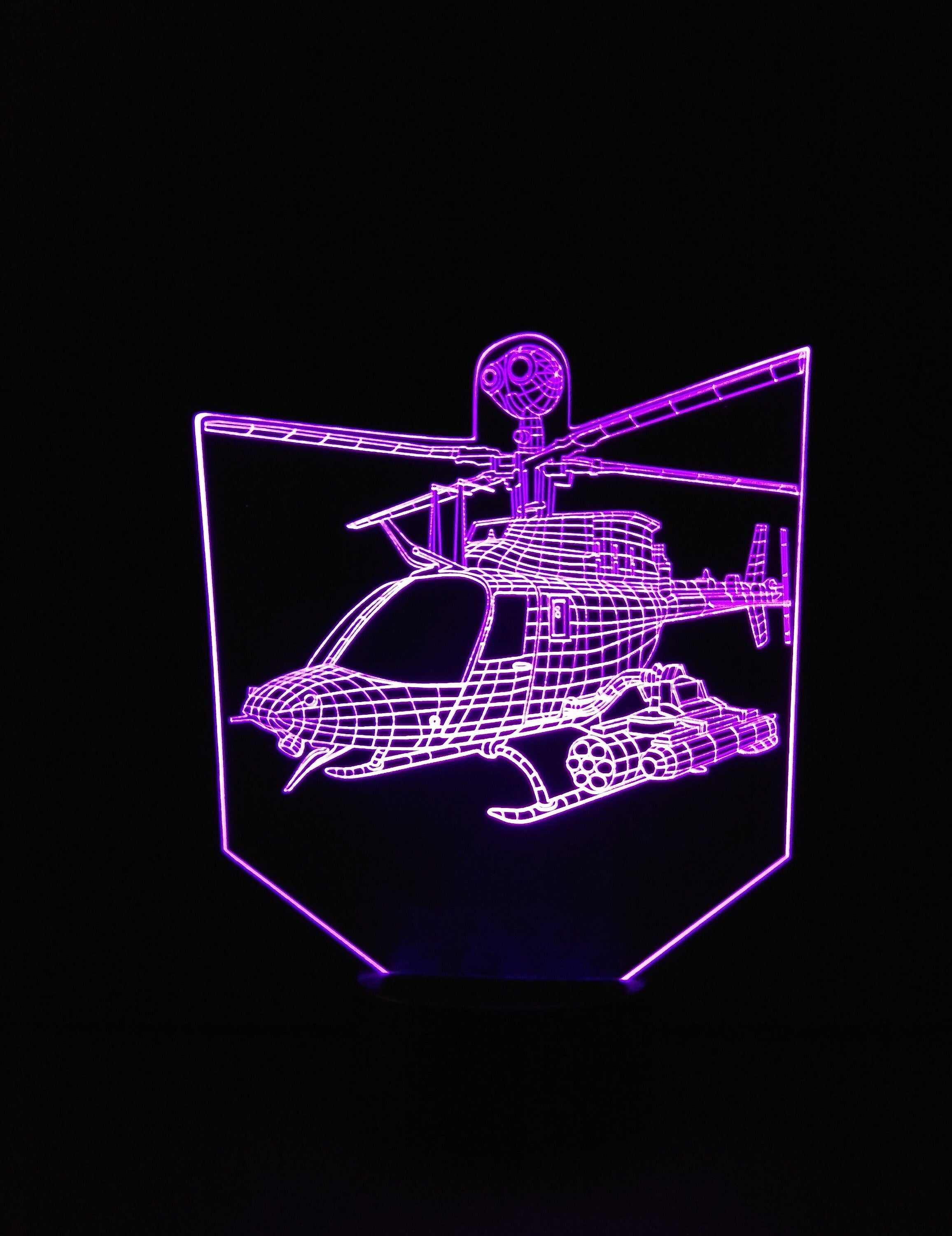 Awesome "OH-58 Kiowa Warrior" 3D lamp (1113) - FREE SHIPPING!