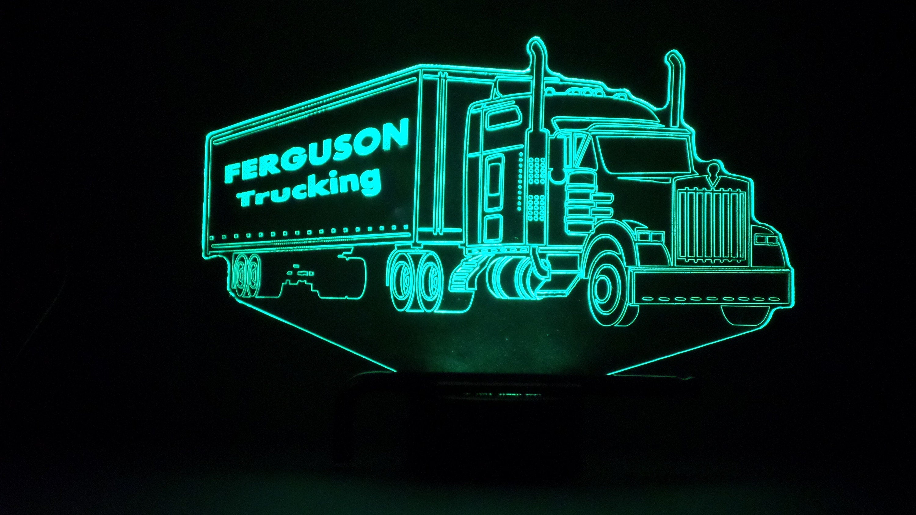 Awesome "18 Wheeler Semi" Customizable 3-D LED Lamp (1098) - FREE SHIPPING!