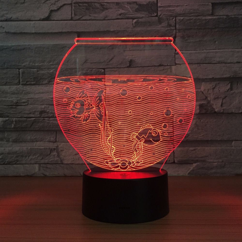 Awesome 3D "Fish Bowl Aquarium" LED Lamp (21332) - FREE SHIPPING!