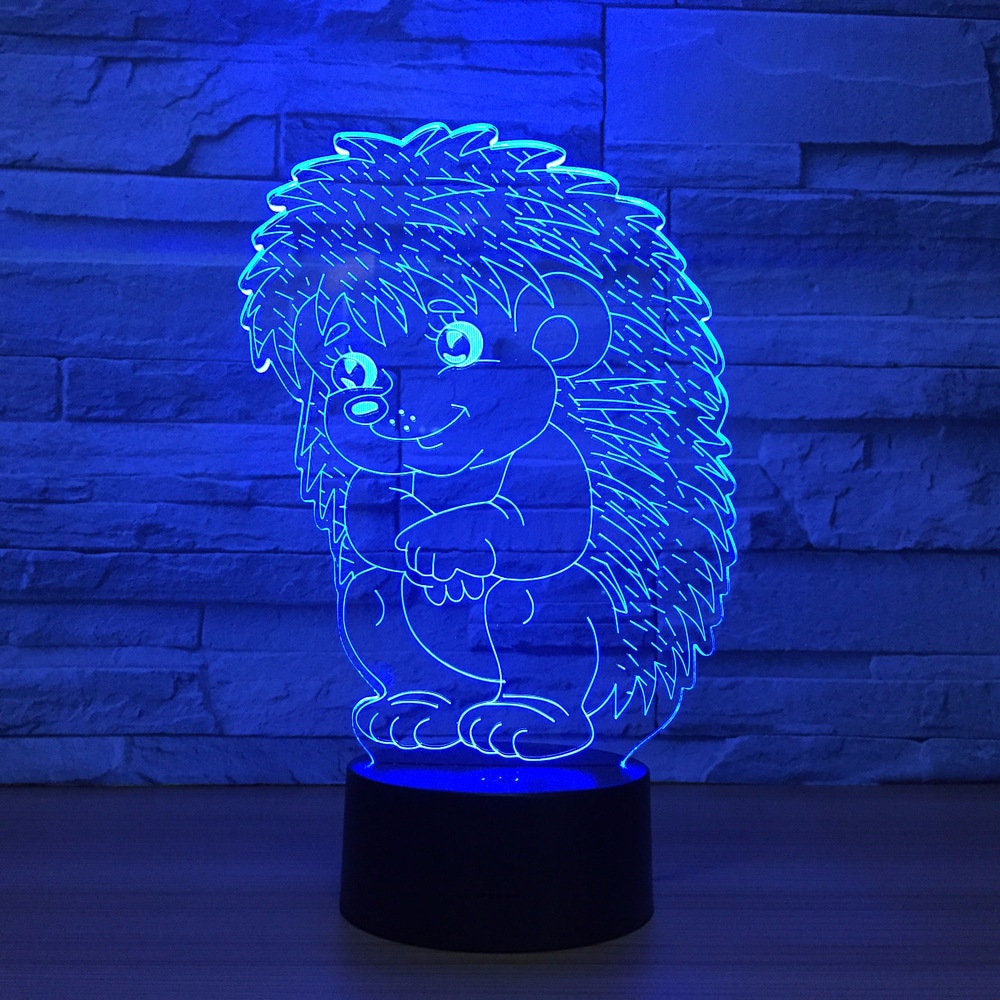 Awesome "Sitting Hedgehog" 3D LED Lamp (21210) - FREE SHIPPING!