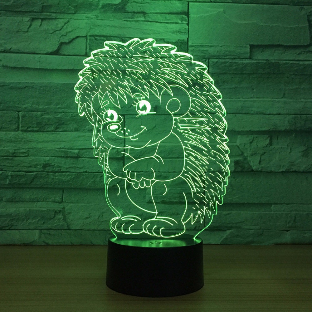 Awesome "Sitting Hedgehog" 3D LED Lamp (21210) - FREE SHIPPING!