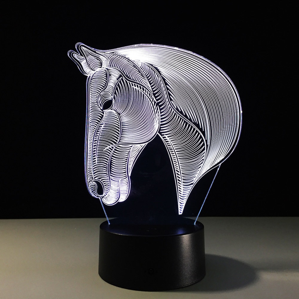 Awesome "Horse Head" 3D LED Lamp (2392) - FREE SHIPPING!