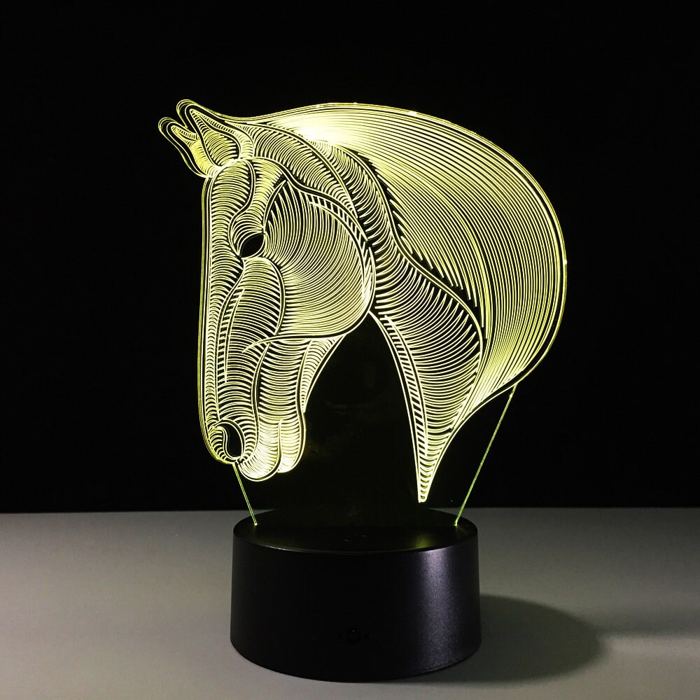 Awesome "Horse Head" 3D LED Lamp (2392) - FREE SHIPPING!