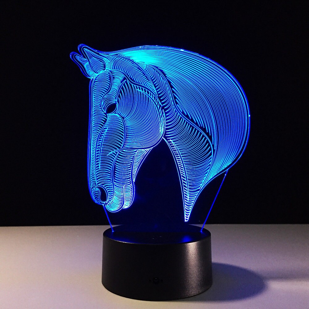 Awesome "Horse Head" 3D LED Lamp (2392) - FREE SHIPPING!