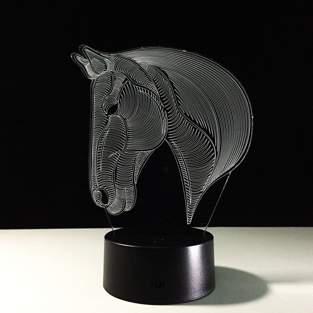 Awesome "Horse Head" 3D LED Lamp (2392) - FREE SHIPPING!