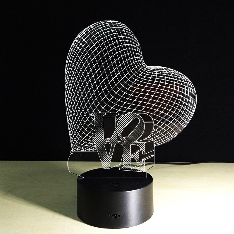 Awesome "Love Heart" 3D LED Lamp (2077) - FREE SHIPPING!