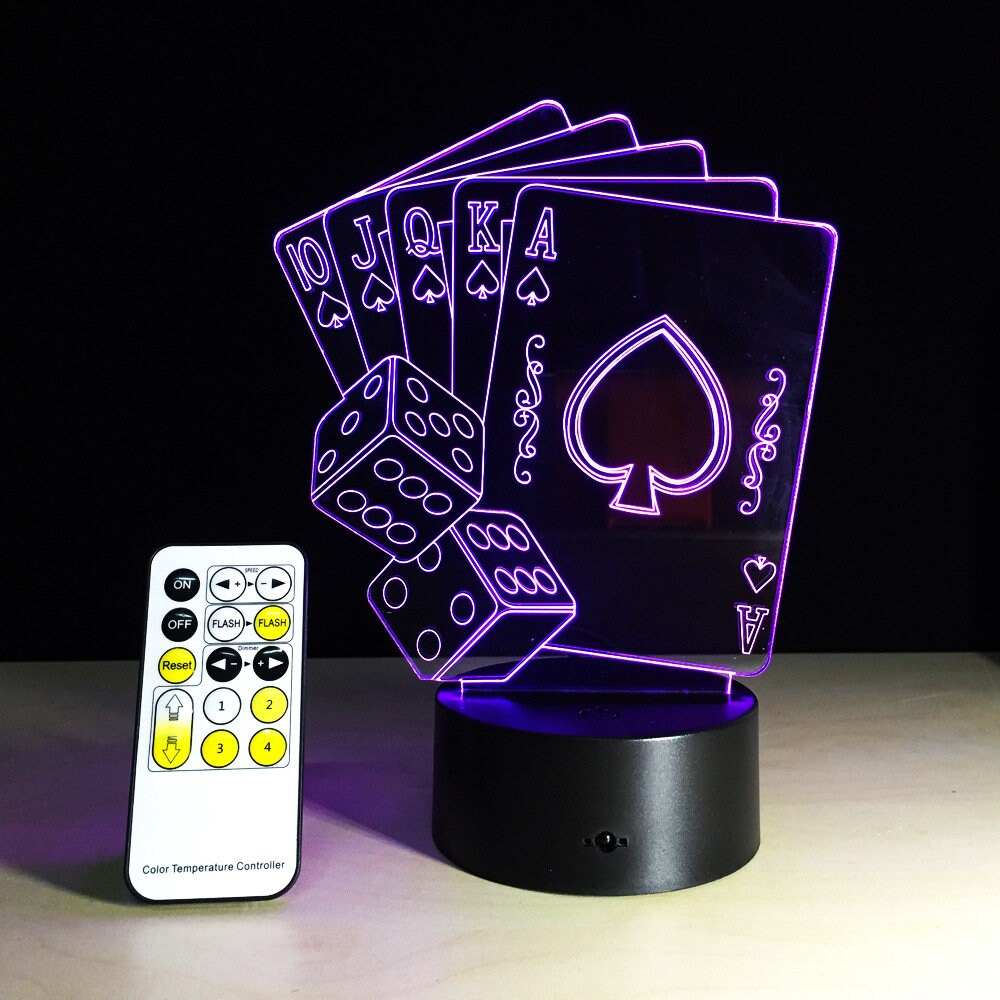 Awesome "Cards & Dice" 3D LED Lamp (2087) - FREE SHIPPING!