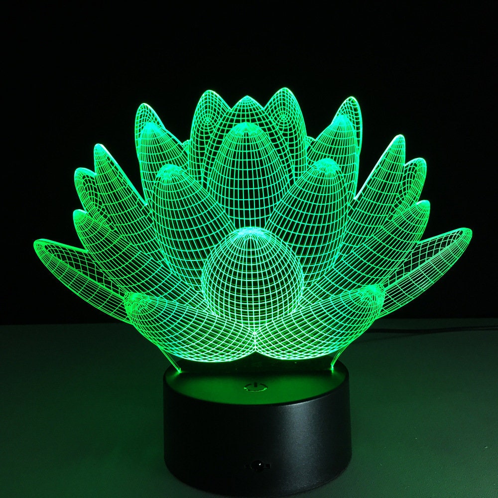 Awesome "Lotus Flower" 3D LED Lamp (2100) - FREE SHIPPING!