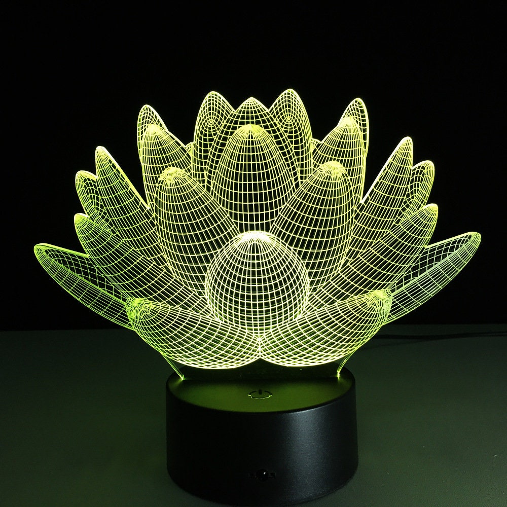 Awesome "Lotus Flower" 3D LED Lamp (2100) - FREE SHIPPING!