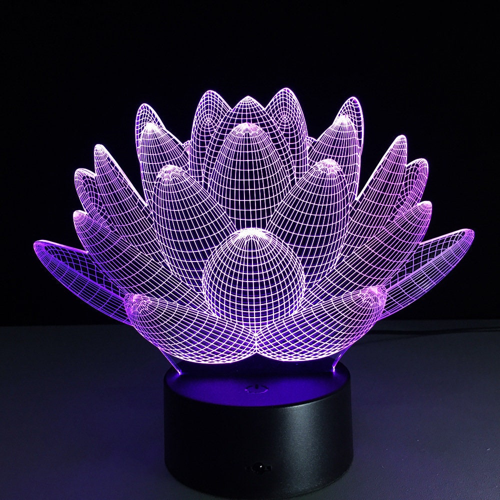 Awesome "Lotus Flower" 3D LED Lamp (2100) - FREE SHIPPING!