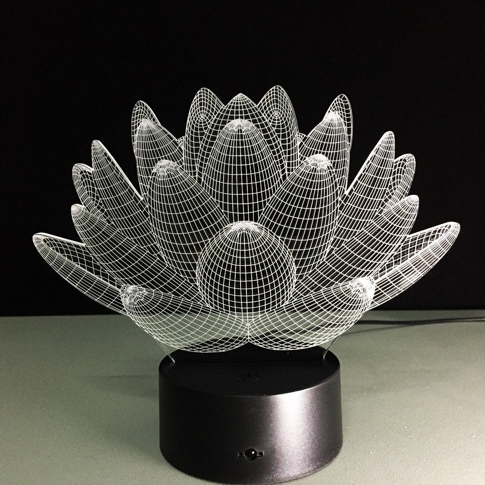 Awesome "Lotus Flower" 3D LED Lamp (2100) - FREE SHIPPING!