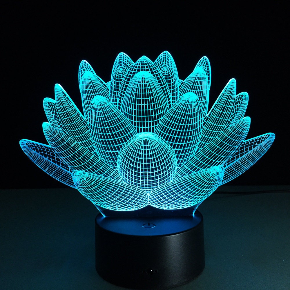 Awesome "Lotus Flower" 3D LED Lamp (2100) - FREE SHIPPING!