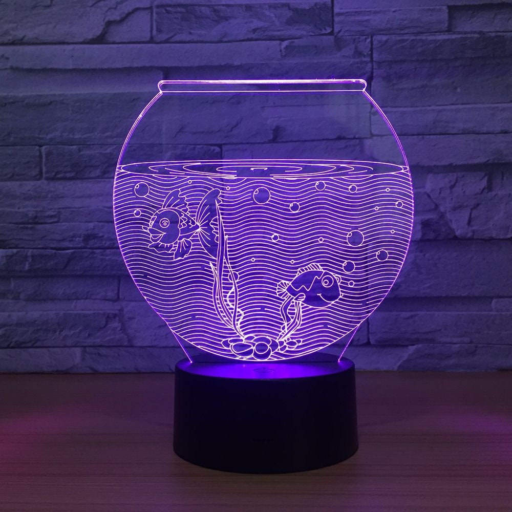 Awesome 3D "Fish Bowl Aquarium" LED Lamp (21332) - FREE SHIPPING!