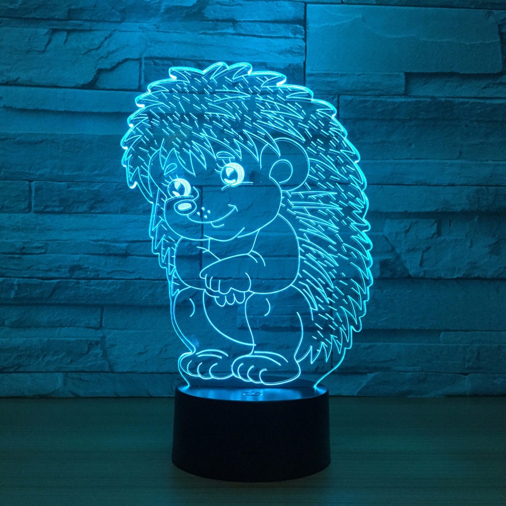 Awesome "Sitting Hedgehog" 3D LED Lamp (21210) - FREE SHIPPING!