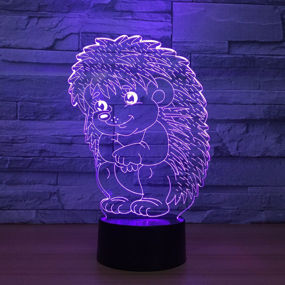 Awesome "Sitting Hedgehog" 3D LED Lamp (21210) - FREE SHIPPING!