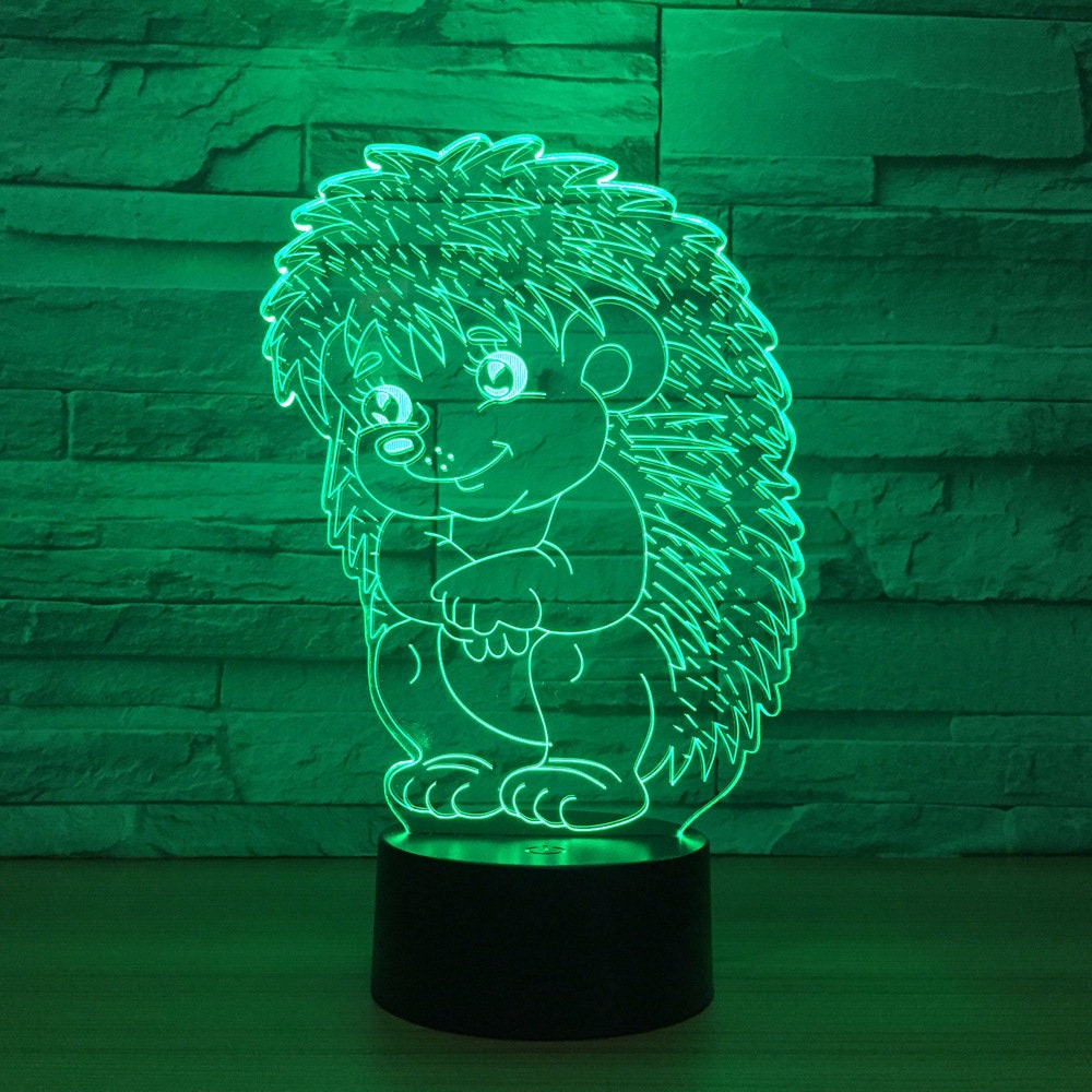 Awesome "Sitting Hedgehog" 3D LED Lamp (21210) - FREE SHIPPING!