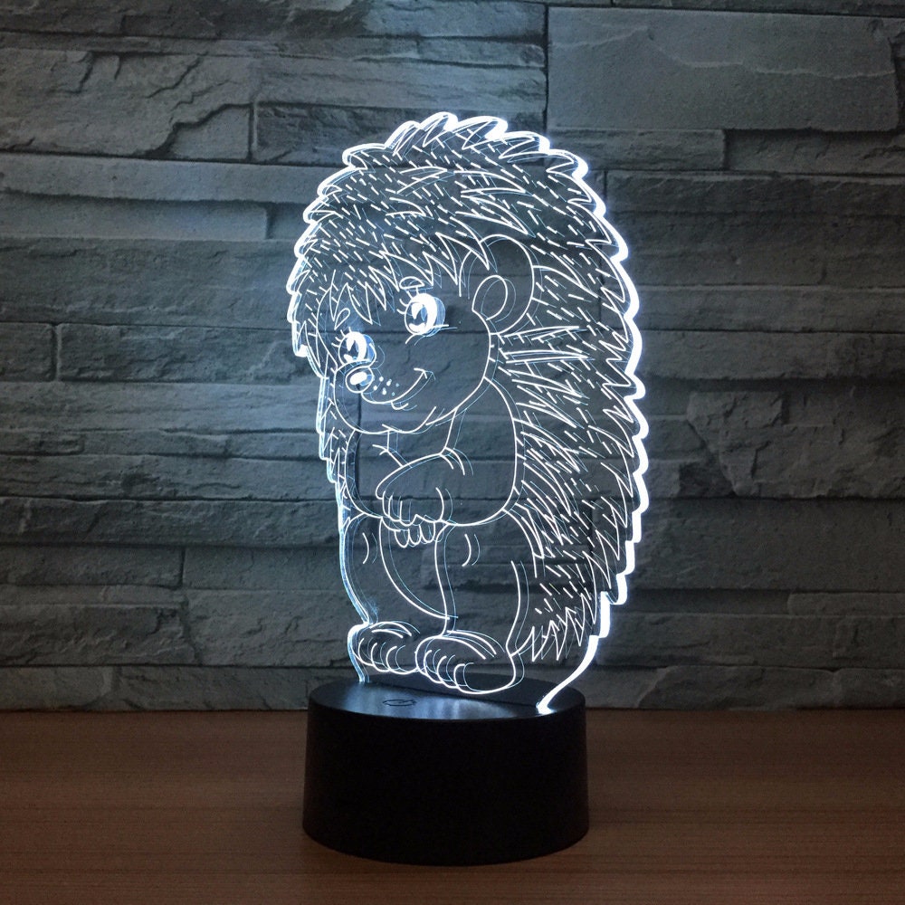 Awesome "Sitting Hedgehog" 3D LED Lamp (21210) - FREE SHIPPING!