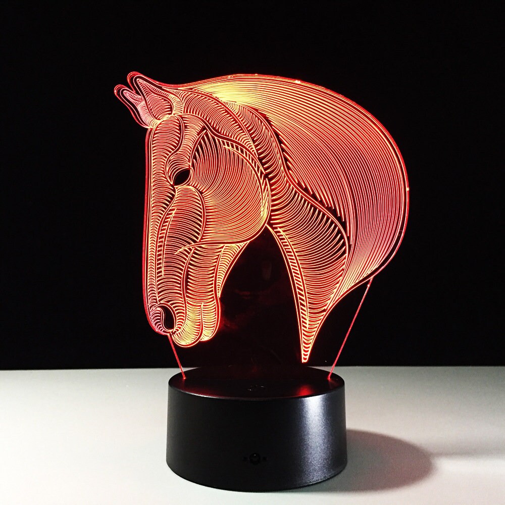 Awesome "Horse Head" 3D LED Lamp (2392) - FREE SHIPPING!