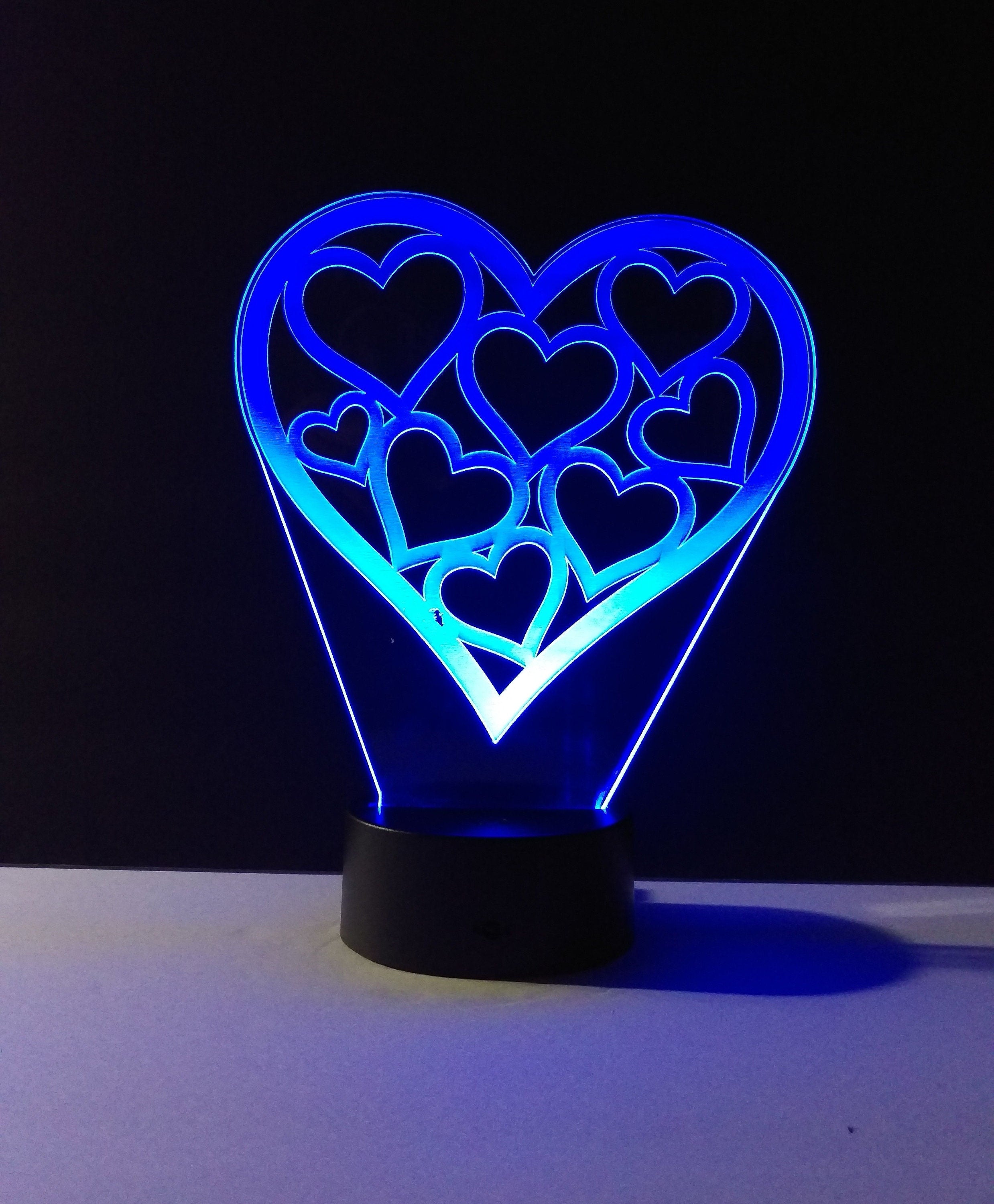 Awesome "Hearts in a Heart" LED Lamp (1119) - FREE SHIPPING!