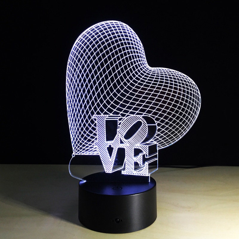 Awesome "Love Heart" 3D LED Lamp (2077) - FREE SHIPPING!