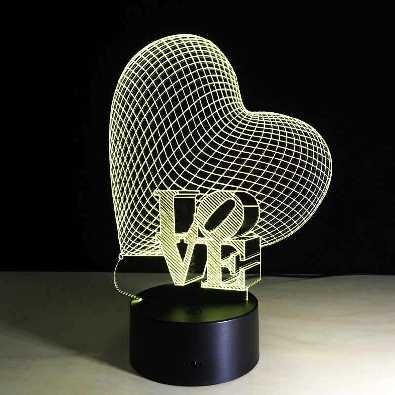 Awesome "Love Heart" 3D LED Lamp (2077) - FREE SHIPPING!