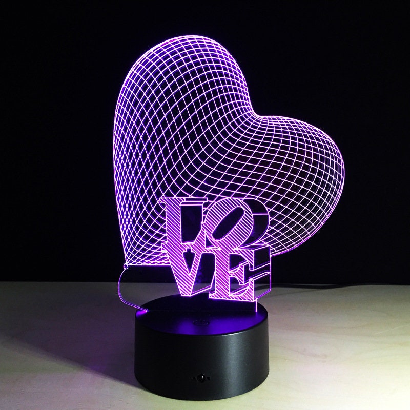 Awesome "Love Heart" 3D LED Lamp (2077) - FREE SHIPPING!