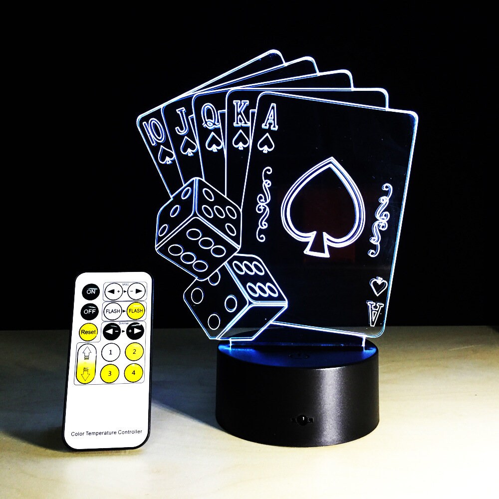 Awesome "Cards & Dice" 3D LED Lamp (2087) - FREE SHIPPING!