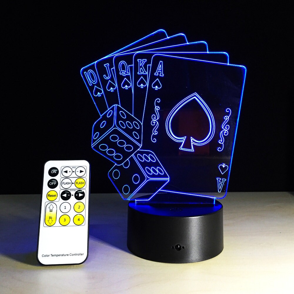 Awesome "Cards & Dice" 3D LED Lamp (2087) - FREE SHIPPING!