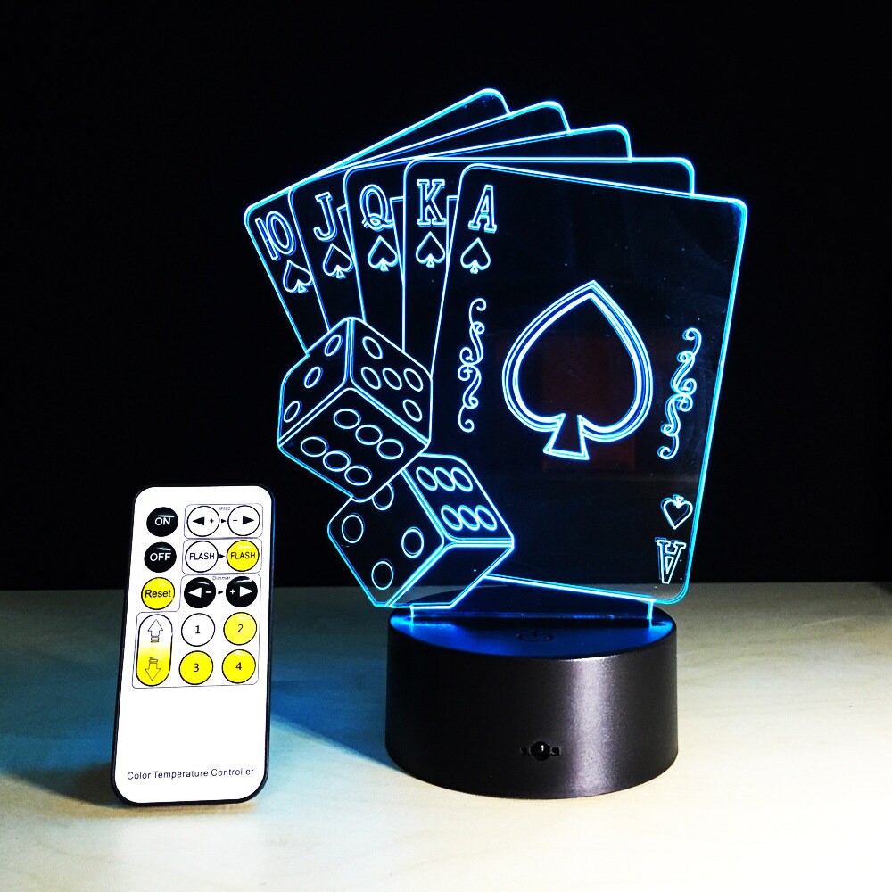 Awesome "Cards & Dice" 3D LED Lamp (2087) - FREE SHIPPING!