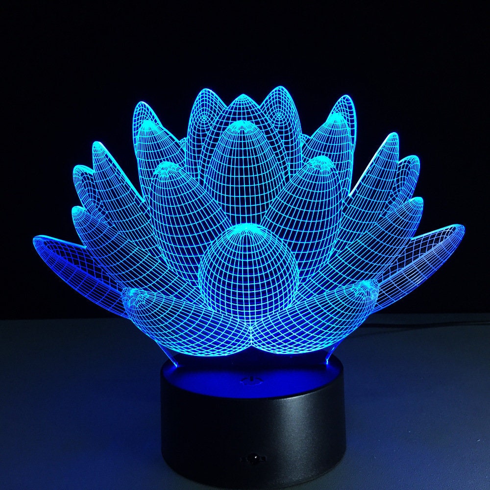 Awesome "Lotus Flower" 3D LED Lamp (2100) - FREE SHIPPING!