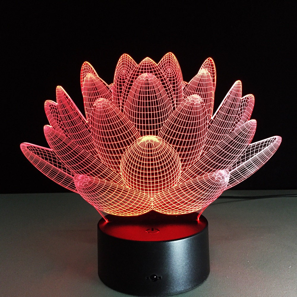 Awesome "Lotus Flower" 3D LED Lamp (2100) - FREE SHIPPING!