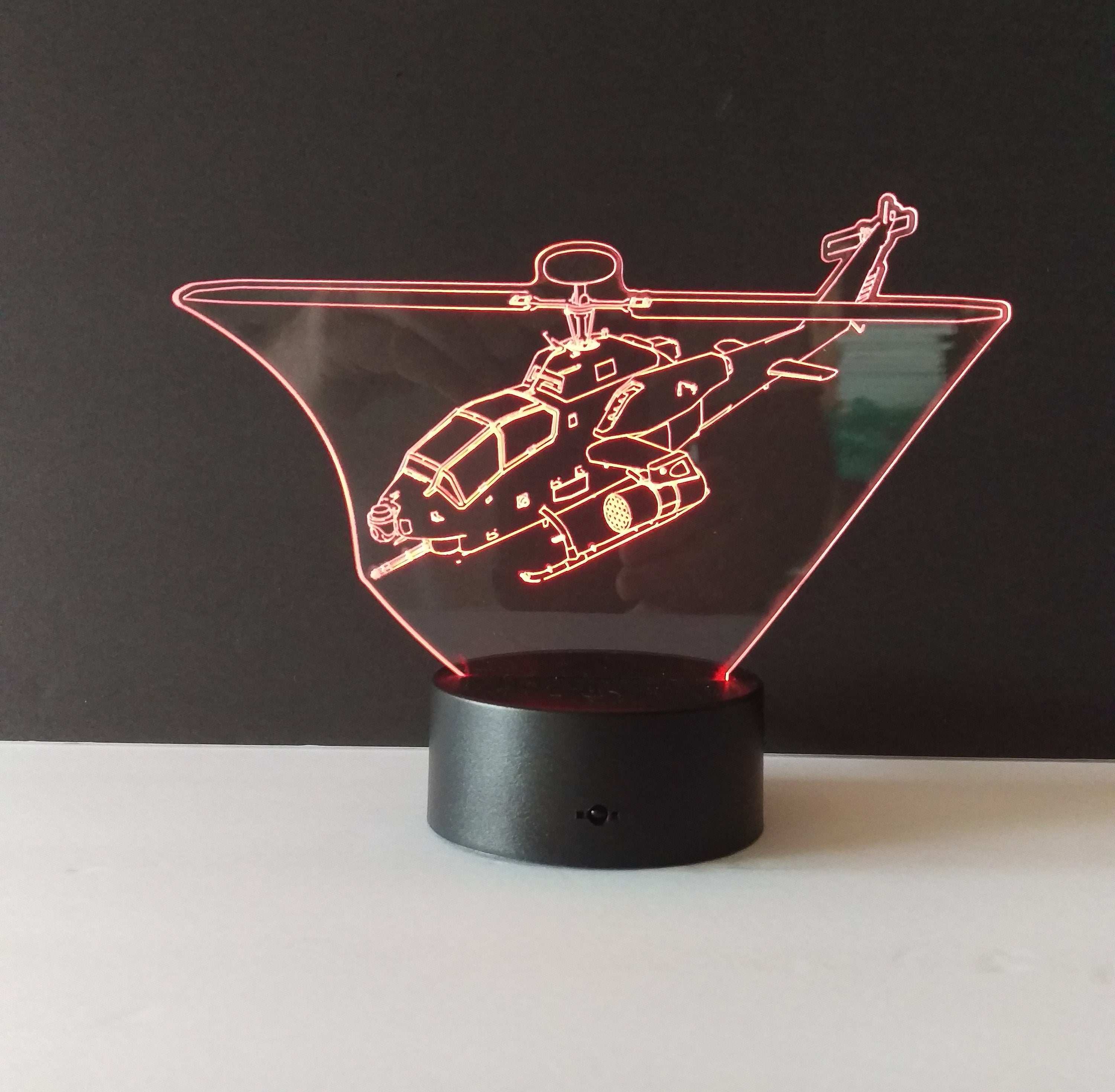 Awesome "Attack Helicopter Gunship" 3D LED Lamp (1117) - FREE SHIPPING