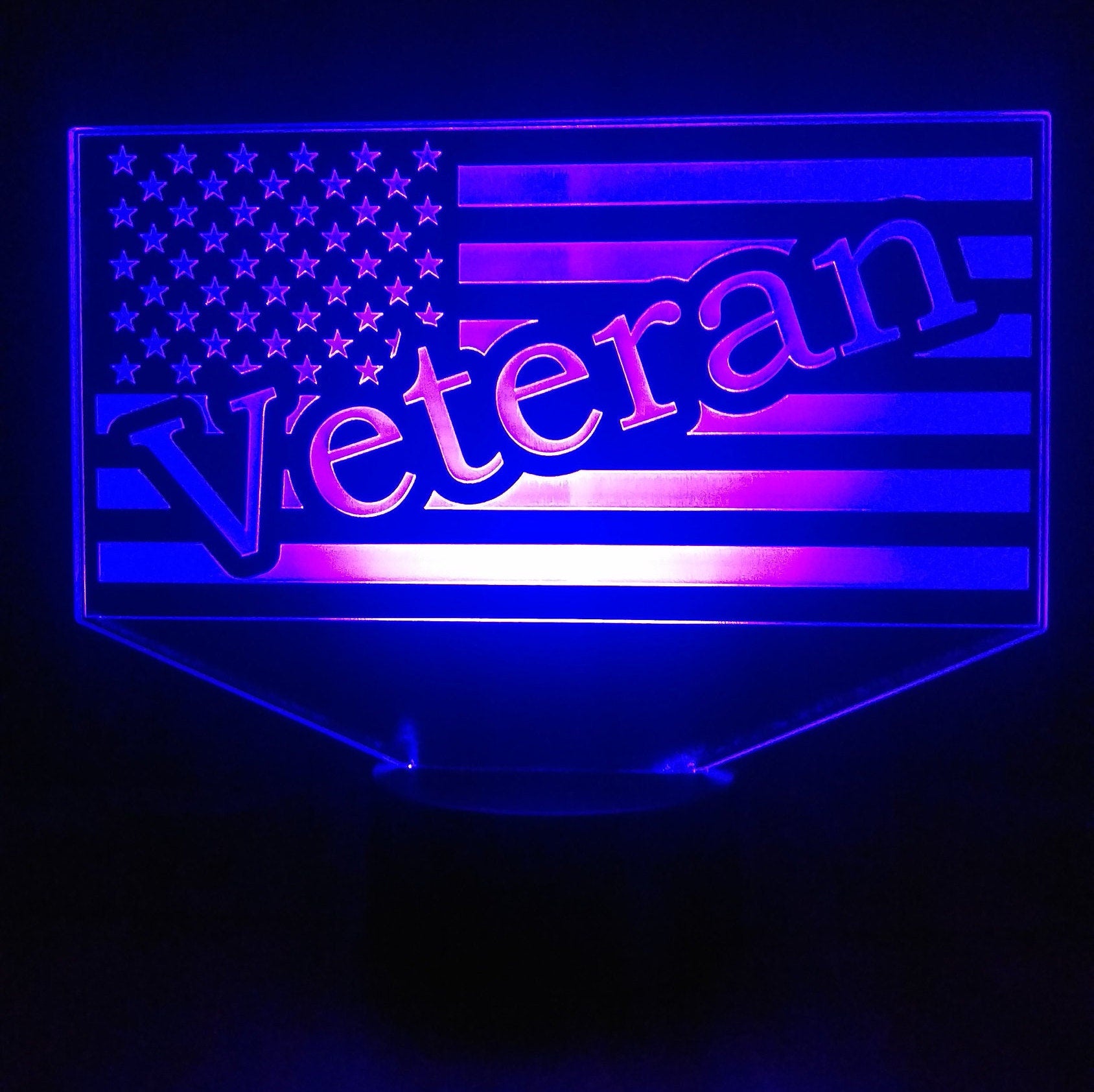 Awesome "US Flag - Veteran" LED Lamp (1172) - Free Shipping!